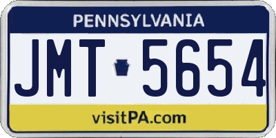 PA license plate JMT5654