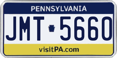 PA license plate JMT5660