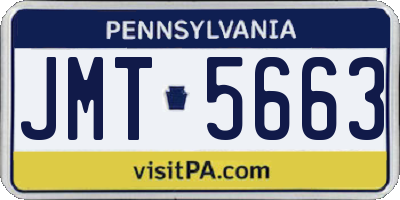 PA license plate JMT5663
