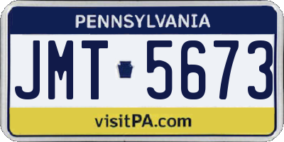 PA license plate JMT5673