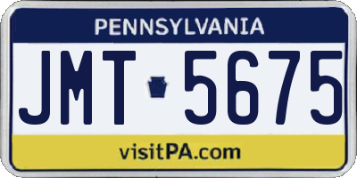 PA license plate JMT5675