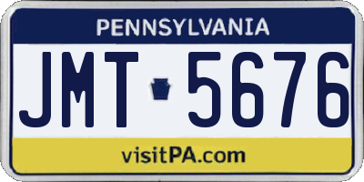 PA license plate JMT5676