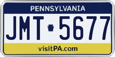 PA license plate JMT5677
