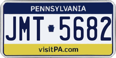PA license plate JMT5682