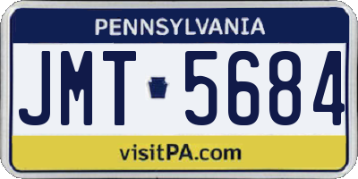 PA license plate JMT5684