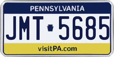 PA license plate JMT5685