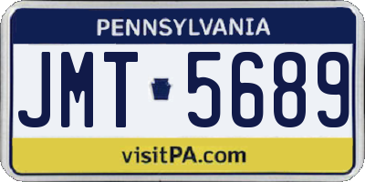PA license plate JMT5689