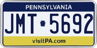 PA license plate JMT5692
