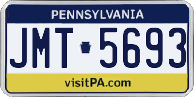 PA license plate JMT5693