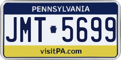 PA license plate JMT5699