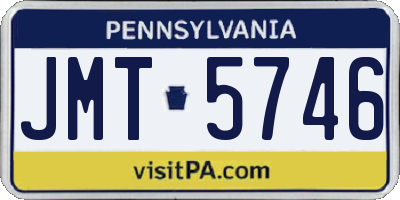 PA license plate JMT5746