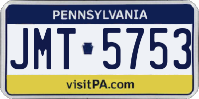 PA license plate JMT5753