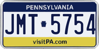 PA license plate JMT5754