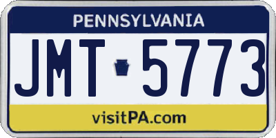 PA license plate JMT5773