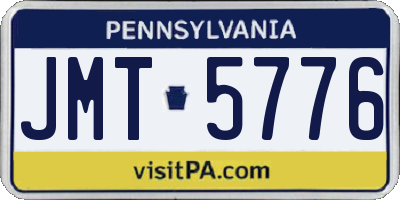 PA license plate JMT5776