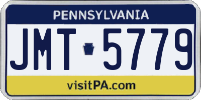 PA license plate JMT5779