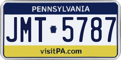 PA license plate JMT5787
