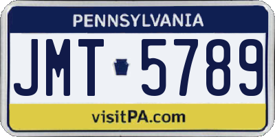 PA license plate JMT5789