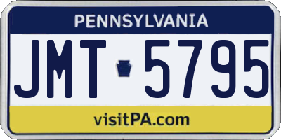 PA license plate JMT5795