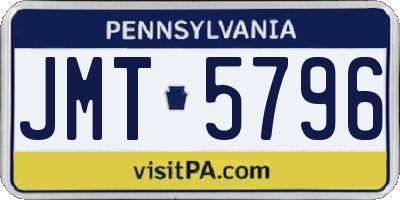 PA license plate JMT5796