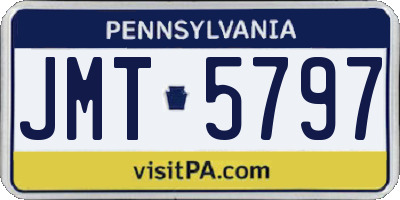 PA license plate JMT5797