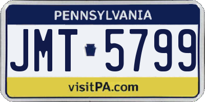 PA license plate JMT5799
