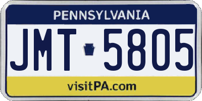PA license plate JMT5805