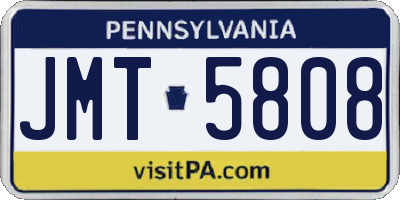 PA license plate JMT5808