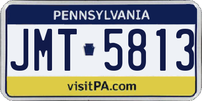 PA license plate JMT5813