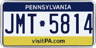 PA license plate JMT5814