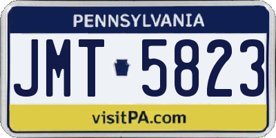 PA license plate JMT5823