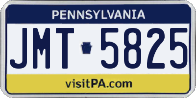 PA license plate JMT5825