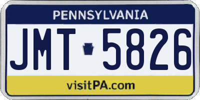 PA license plate JMT5826