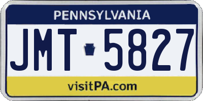PA license plate JMT5827