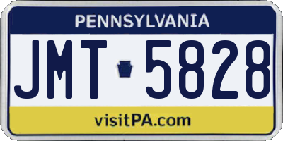 PA license plate JMT5828