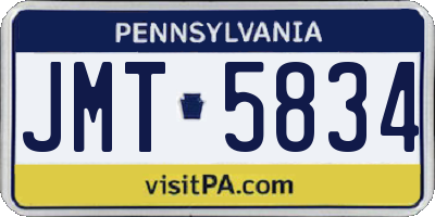 PA license plate JMT5834