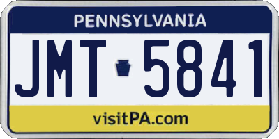PA license plate JMT5841