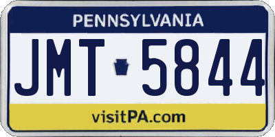 PA license plate JMT5844
