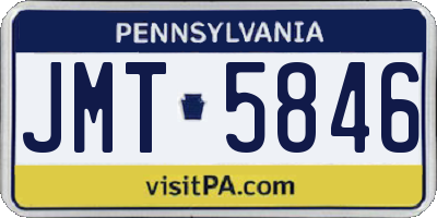 PA license plate JMT5846