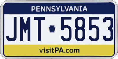 PA license plate JMT5853