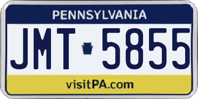 PA license plate JMT5855