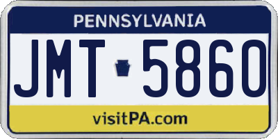 PA license plate JMT5860
