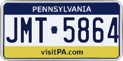 PA license plate JMT5864