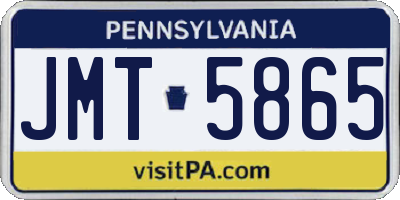 PA license plate JMT5865