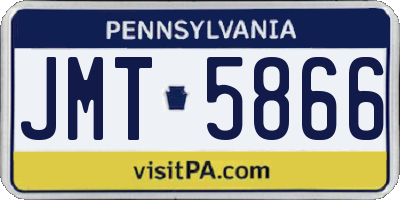 PA license plate JMT5866