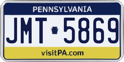 PA license plate JMT5869