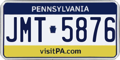 PA license plate JMT5876