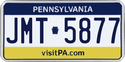PA license plate JMT5877