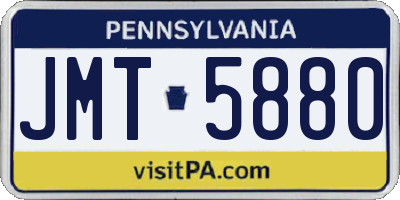 PA license plate JMT5880