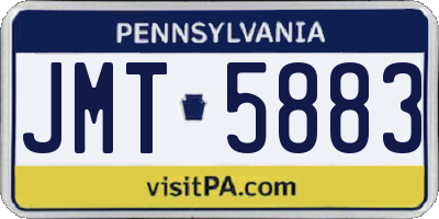 PA license plate JMT5883